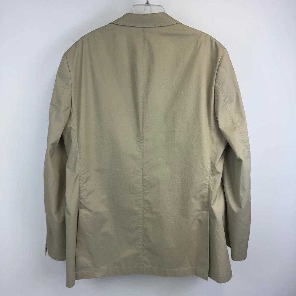 Flynt Bourne Mens 42R Blazer Tan Khaki 100%‎ Cotton 2 Button Sport Coat Jacket